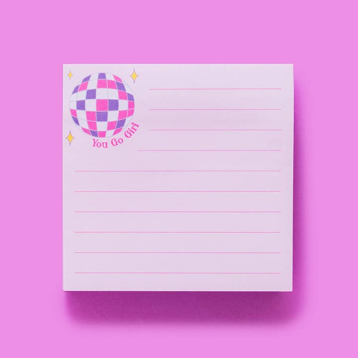 Taylor Elliott Designs - Wholesale Sticky Notes - *ON SALE* Sticky Notes Pad - "You Go Girl" - 300 Sheets