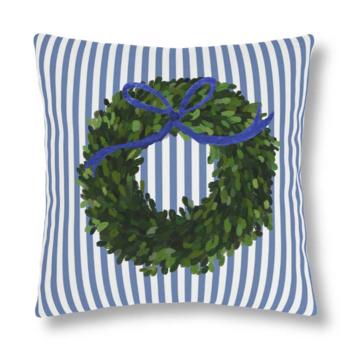 Peachy Pendants - Wholesale Throw/Decorative Pillow - Pillow -  Boxwood Wreath0