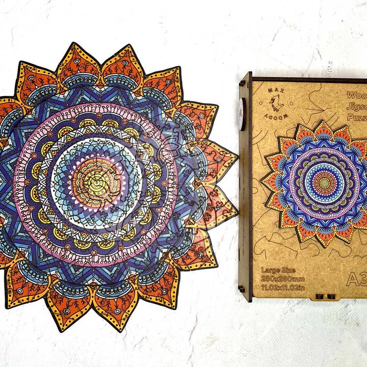 Wood Jigsaw Puzzle Adults & Kids Mandala L Size 200 pcs for wholesale by Max Woody™