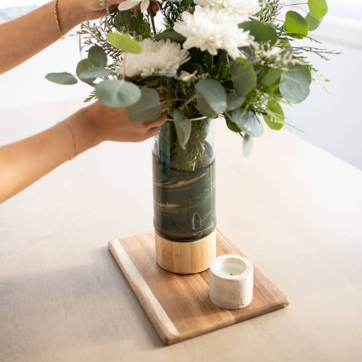 Lynn & Liana Designs - Wholesale Vase - NEW!!! Resin Accented Vase with Bamboo Base (NO TARIFFS)7