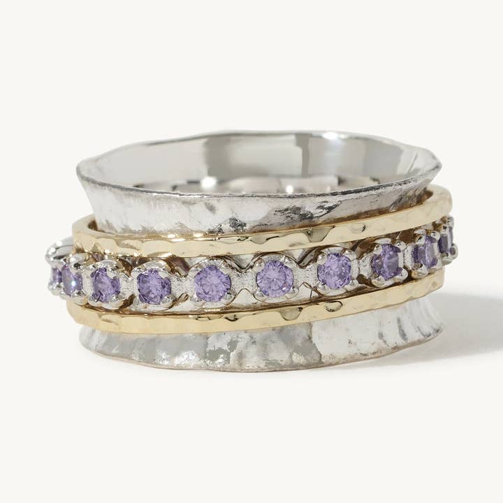 Aria Spinner Ring - Ametyst for engroshandel hos Ideaure Jewelry