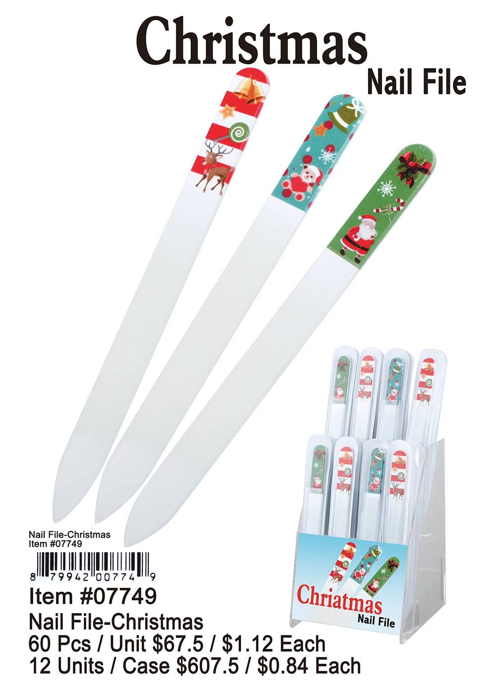 Puka Creations - Wholesale Nail file - Nail File-Christmas