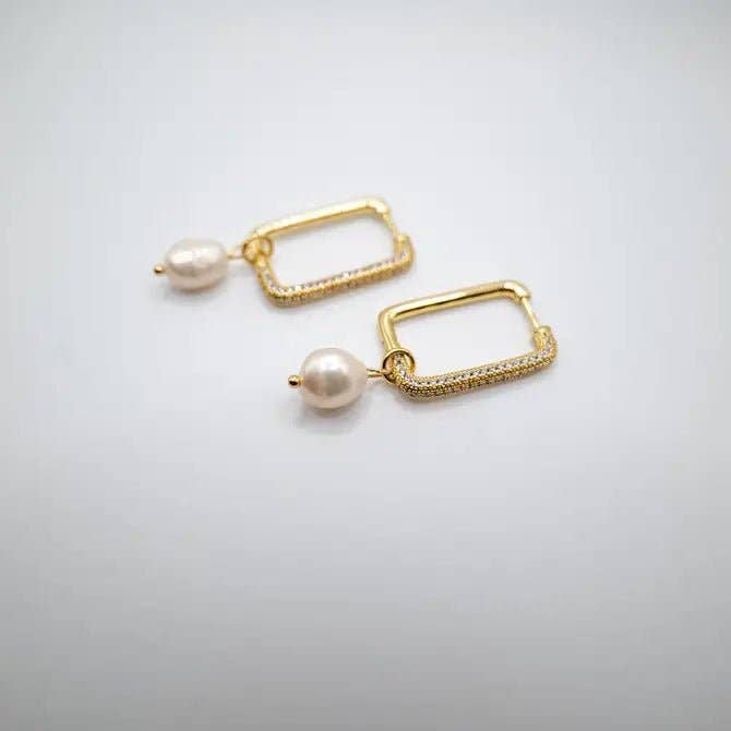 OE! - Venta al por mayor Pendientes colgantes - ZIRCONIA&PERLA - Pendientes de aro rectangulares5