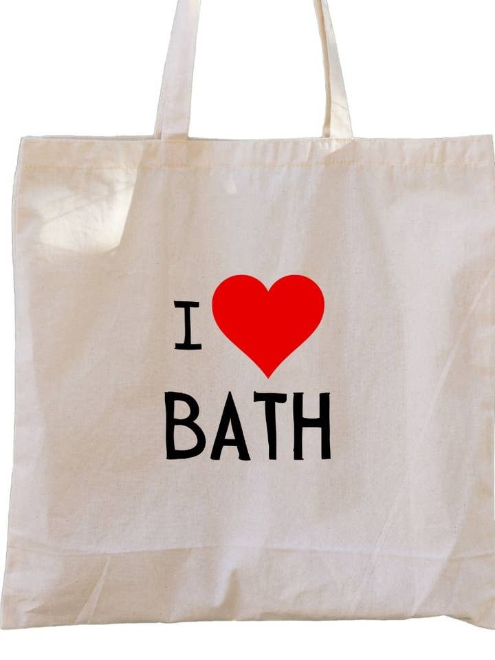 Second Ave Canvas Tote Bag Red I Heart Love Bath for wholesale by Second Ave Gift Company