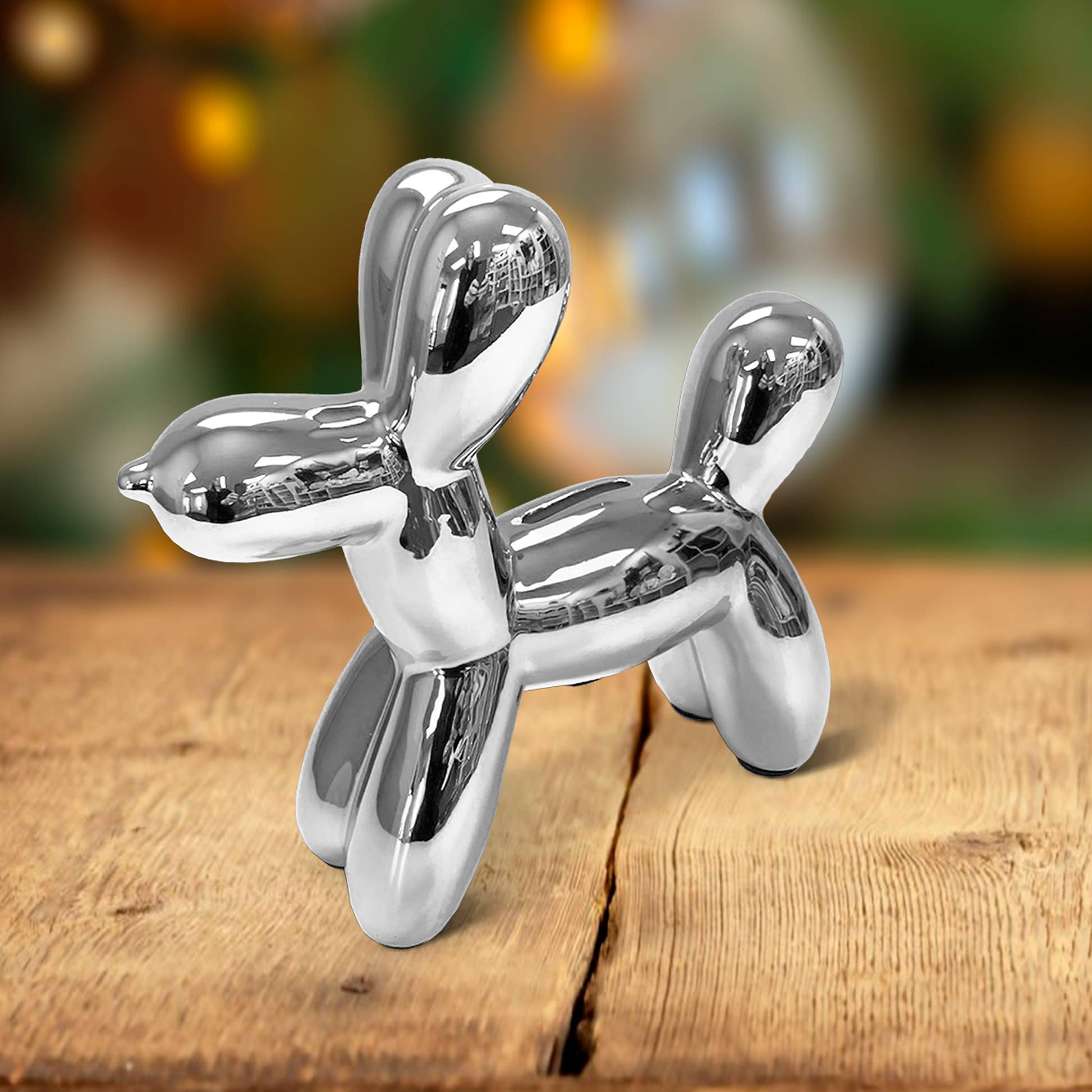 Creative Gifts International Inc. – wholesale Money/piggy bank – Balloon Dog Piggy Bank – Silver Edition0