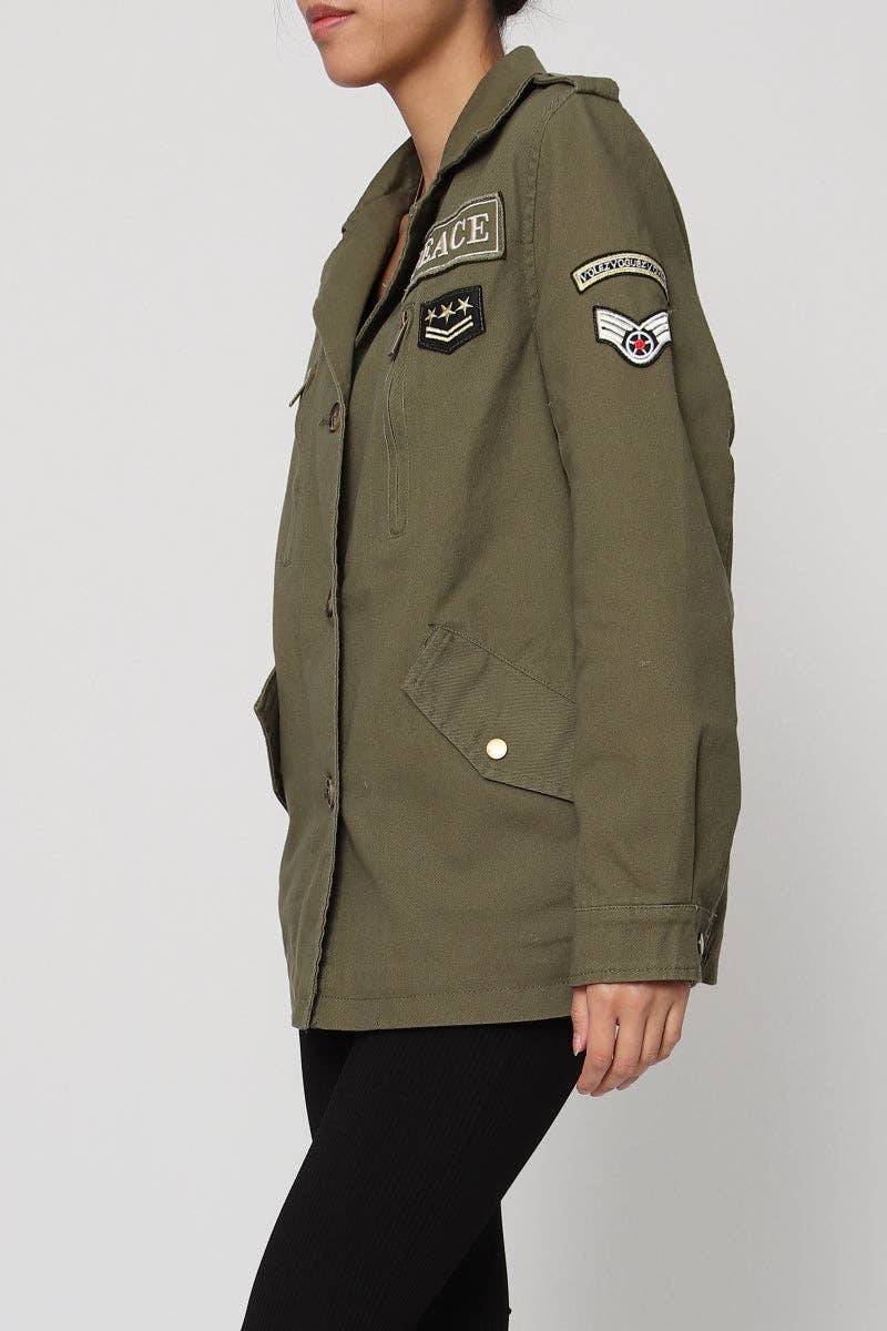 SOFTY - Wholesale Jas - Dames - Peace militaire jas1