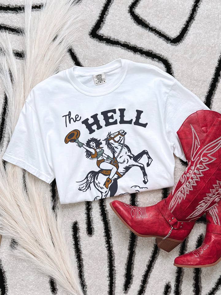 Alley & Rae - Wholesale T-Shirt (Graphic) - Women's - The Hell I Won't Heavyweight Western Cowgirl Tee8