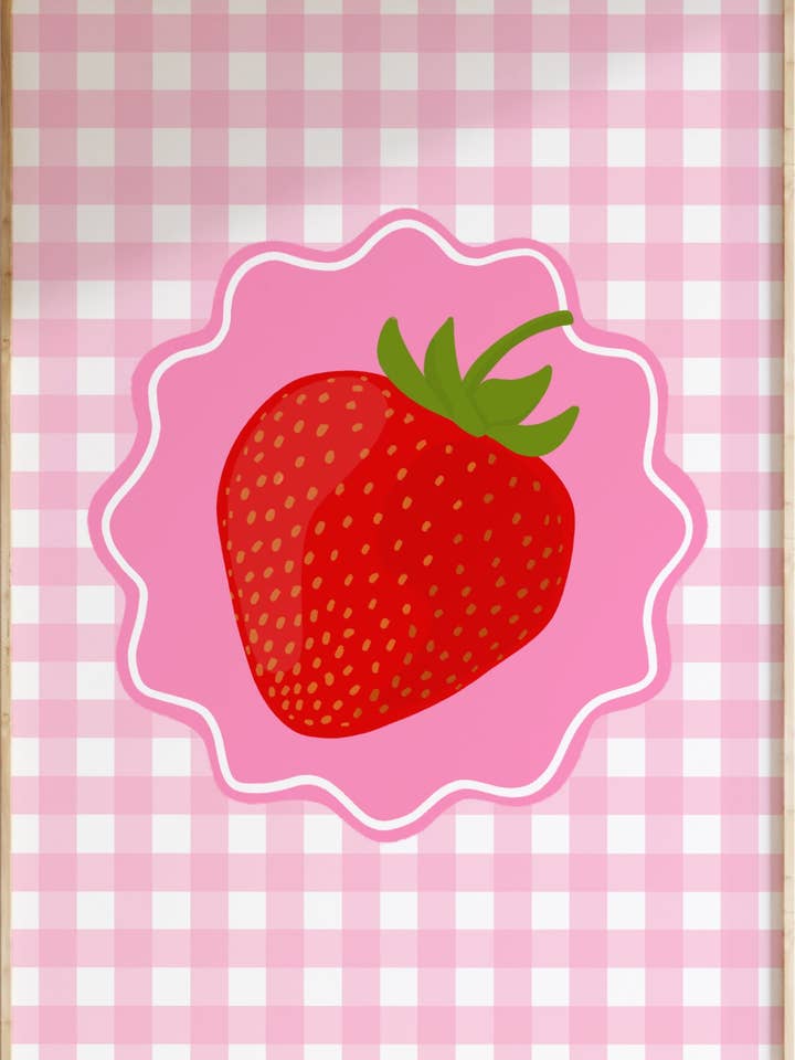 Impression d'art de fleurs en damier pour la vente par Funky Dory