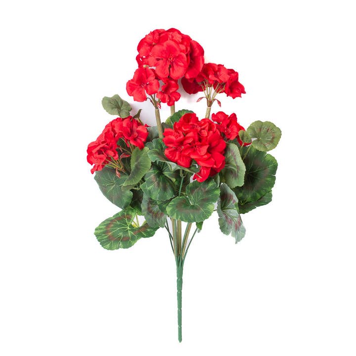 Factory Direct Craft - Wholesale Artificial Flowers - 18" Artificial Geranium Flower Bush - Select Color