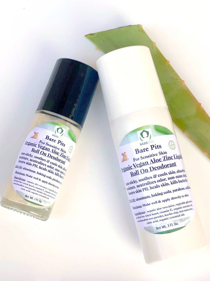 Aloe Zinc Roll On Vegan Deodorant for wholesale by Bare Pits