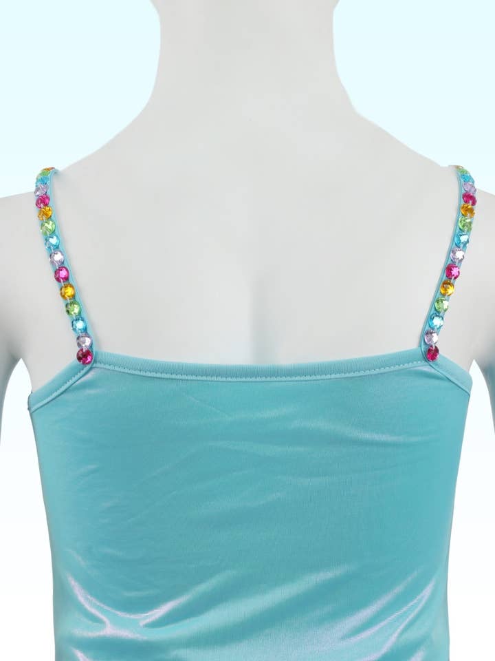 Ellie and Mila - Vente Ensemble haut et jupe – enfant - Ensemble jupe-short bleu métallisé12