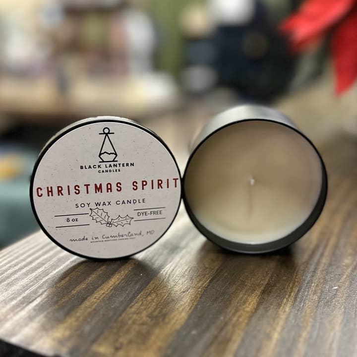 Christmas Spirit Soy Wax Candle - 8oz for wholesale by Mountain Maryland Trading Post