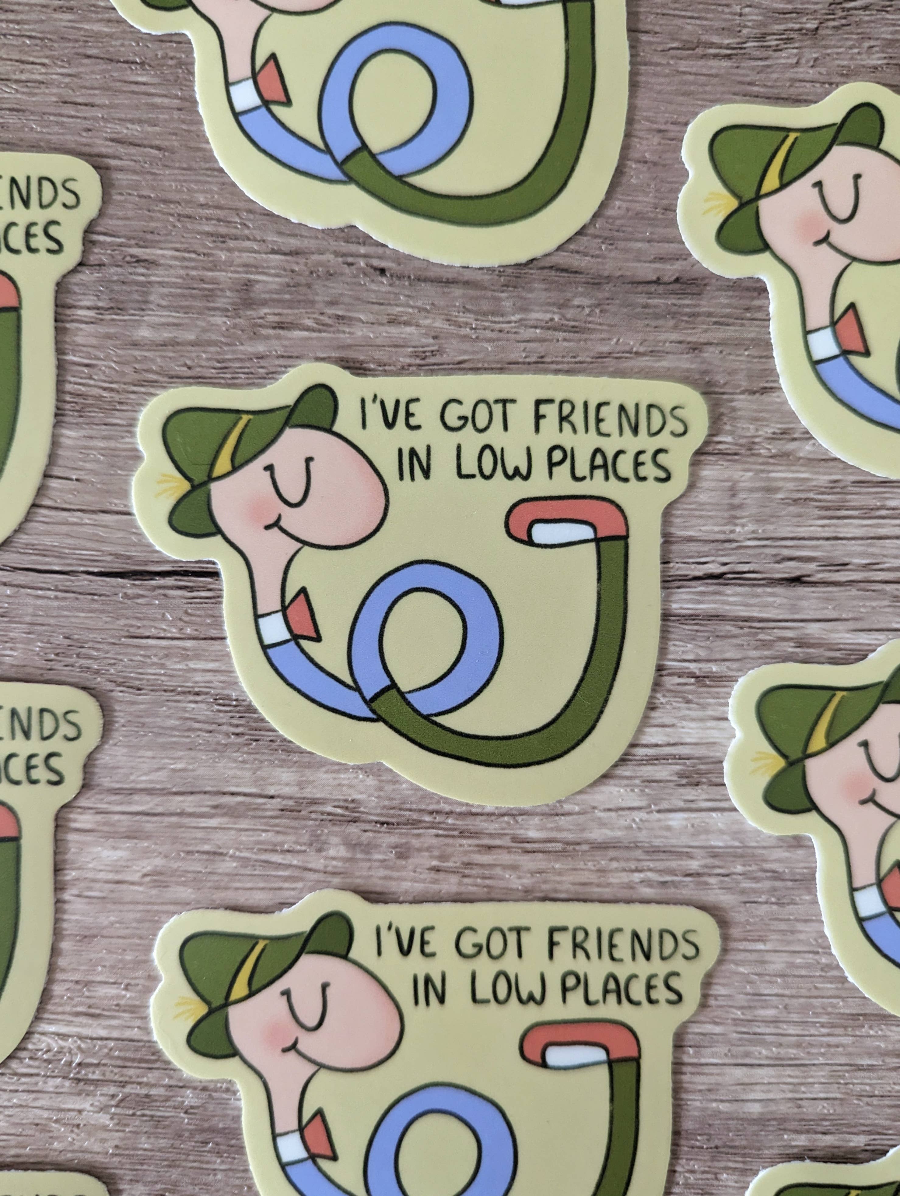 Sadsquatch - Wholesale Sticker - Friends In Lowly Places - Cute Richard Scarry Worm Sticker1