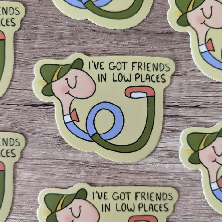 Sadsquatch - Wholesale Sticker - Friends In Lowly Places - Cute Richard Scarry Worm Sticker1