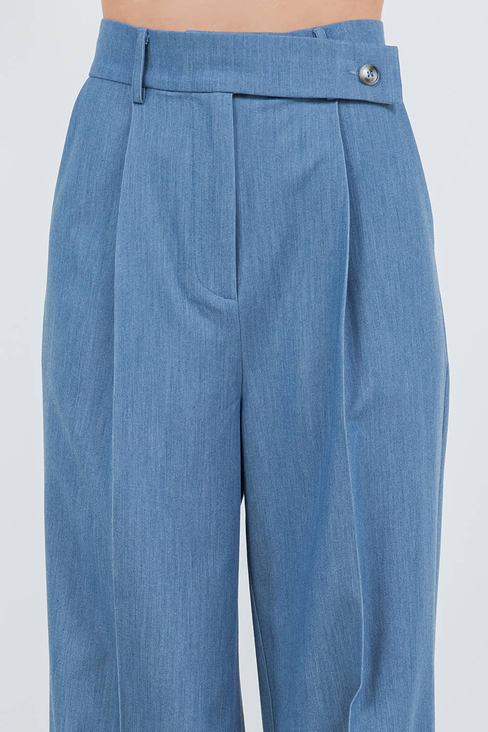 Beige PANTALON À TAILLE RABATTABLE CONTRASTÉE en vente sur Faire11