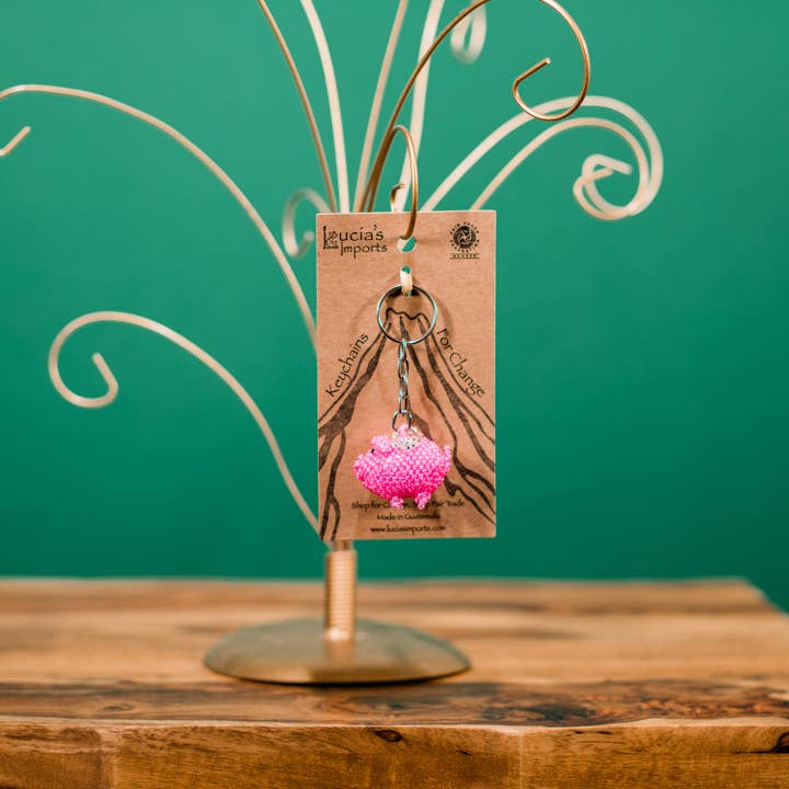 Lucia's Imports - Wholesale Keychain - Women's - Flying pig Beaded Keychains2