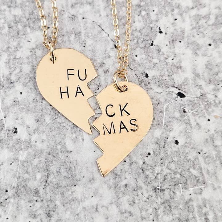 F*CK H@MAS Best Friends Necklace Set for Two for wholesale by Salt Sparkle Shalom