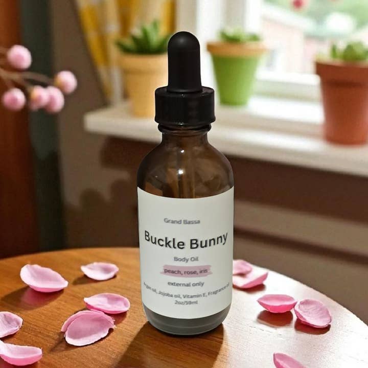 Huile pour le corps Buckle Bunny pour la vente par Grand Bassa Candle Co.