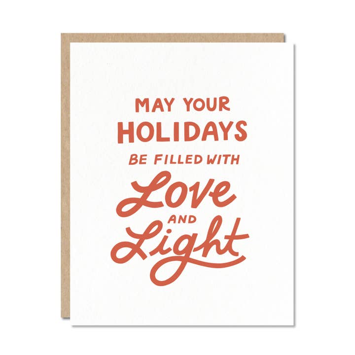 Love and Light - Holiday Christmas Card for wholesale by Odd Daughter Paper Co.