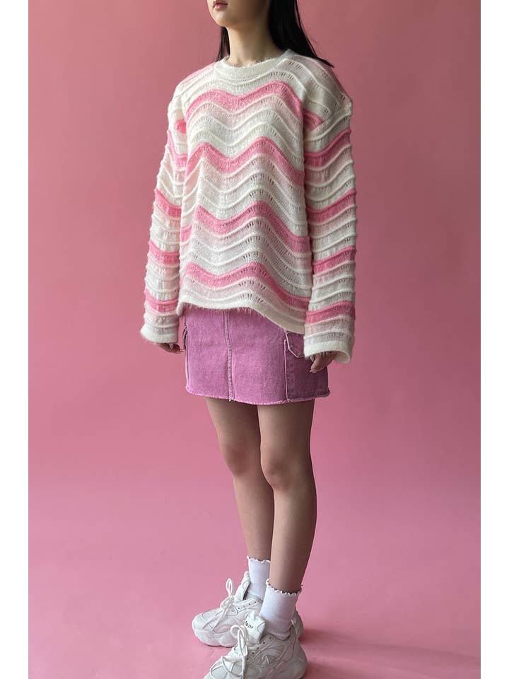 Dessin Studio – wholesale Stickad topp - Dam – Pastell Rainbow Tröja