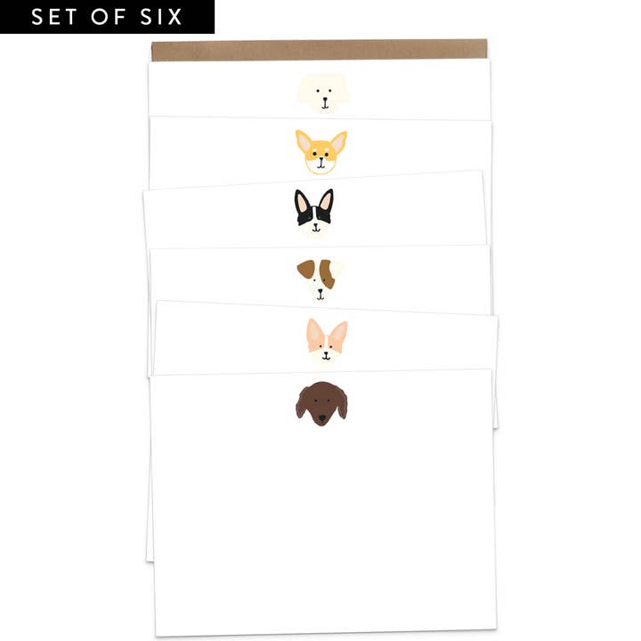 Dogs II Flat Notecard Set for wholesale by The Paper + Craft Pantry