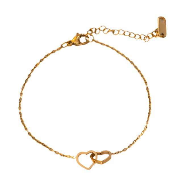 Bracciale Cuore Collegato in Oro per la vendita all'ingrosso da parte di White Leaf