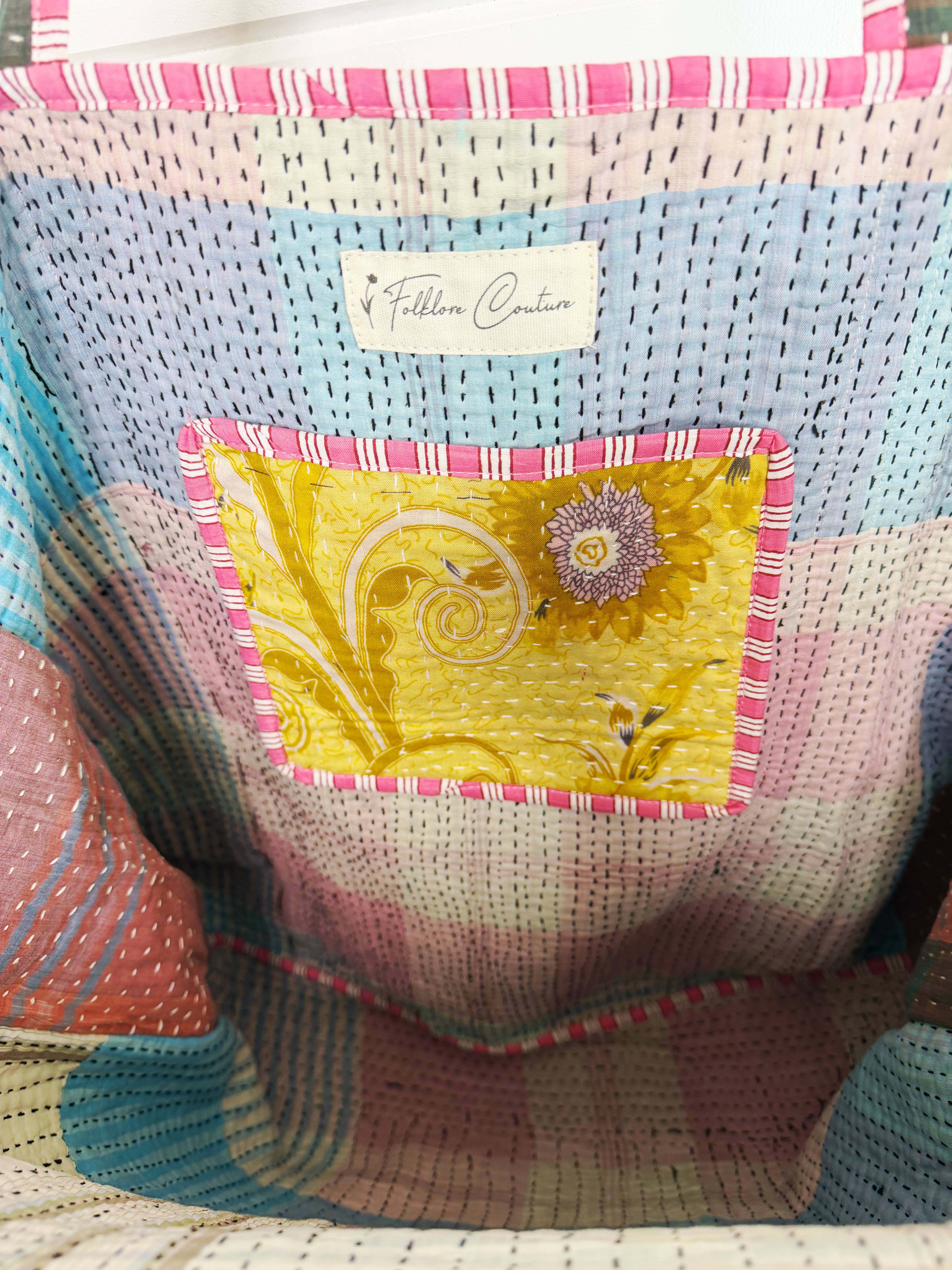 Folklore Couture - Wholesale Tote Bag - Women's - Kantha Tote Bags | Handmade Quilted Cotton Totes8