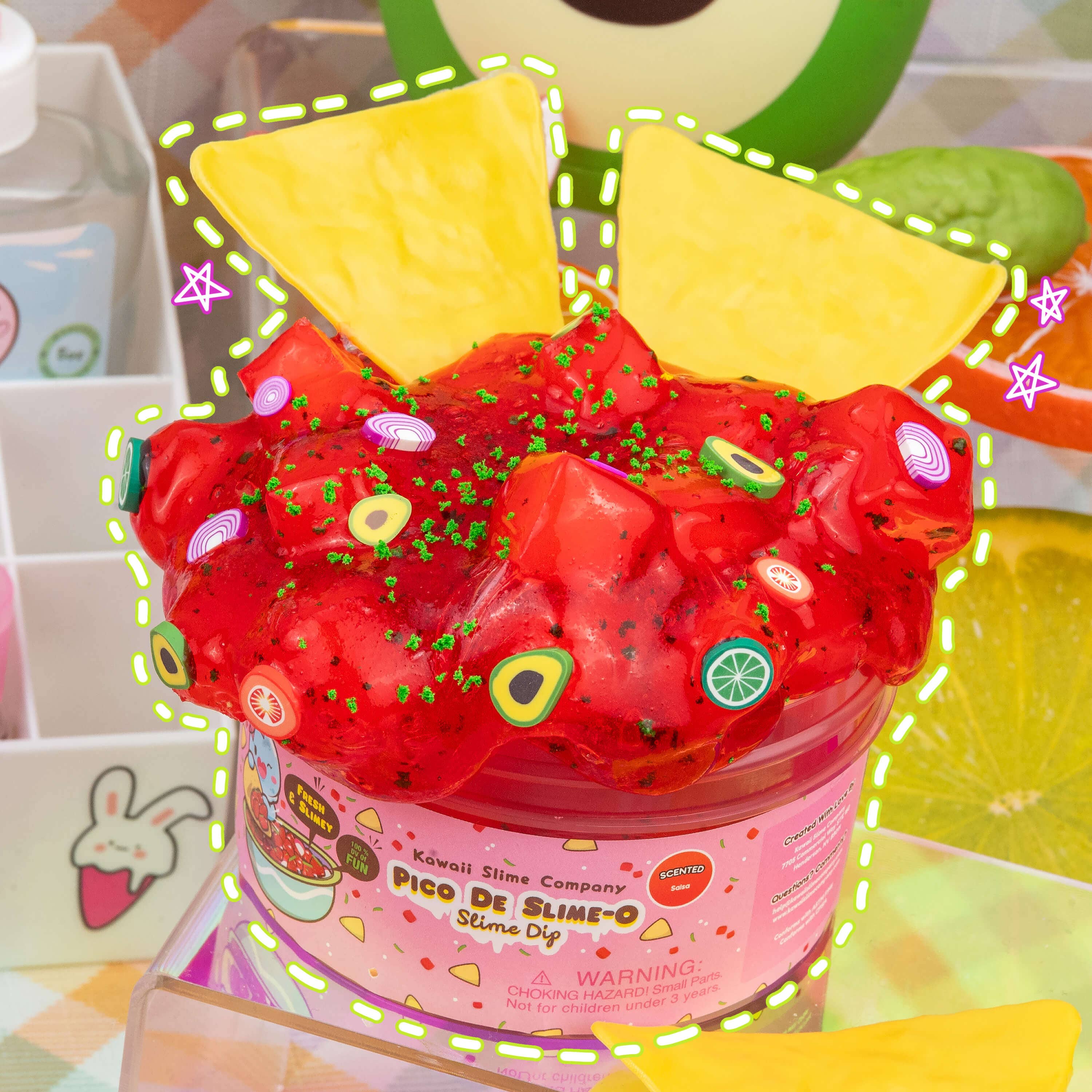 Kawaii Slime Company - Wholesale Putty/Slime - Kids - Pico De Slime-O Jelly Cube Slime Dip (4pcs/case)1