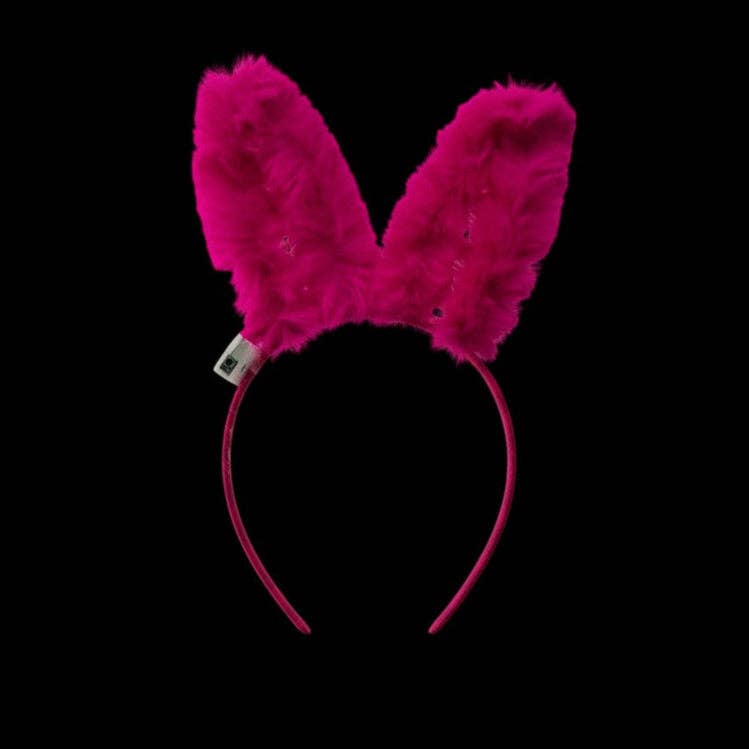 ASSORTED Led Big Bunny Ear Light up Fur Headband JH5828-5 (12PC) for wholesale on Faire6