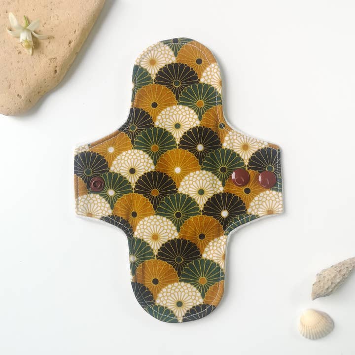 Les Mimines Montpellieraines - Wholesale Menstrual Pad/Liner - Hemp sanitary napkin "brown fans"1