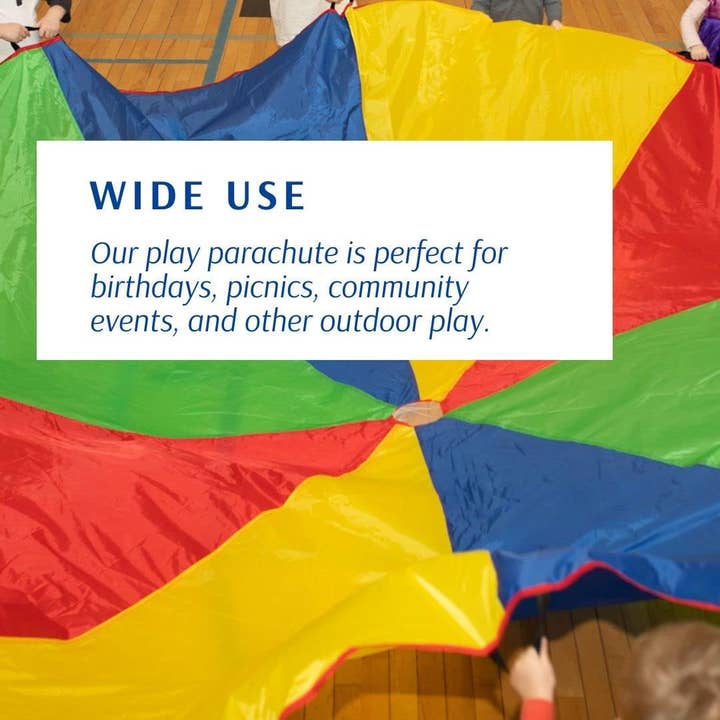 Everyday Educate - Wholesale Classic Toy - Kids - Play Parachute for Kids 12 Feet Rainbow Parachutes Toy Tent 2