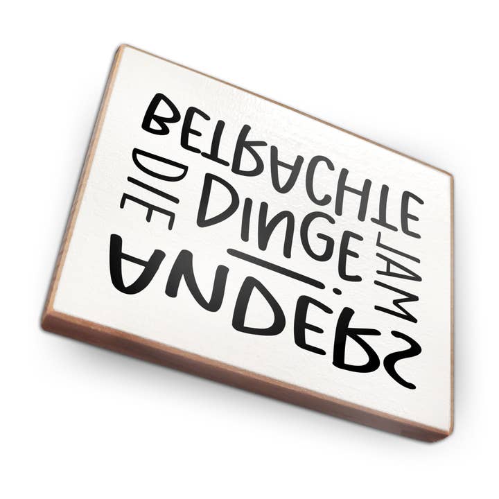 Íman de frigorífico em madeira de faia - Olha as coisas de uma maneira diferente. por atacado de wammi