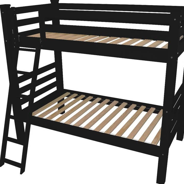 HomeRoots - Wholesale Bed - Black Twin Over Twin Solid Wood Bunk Bed4