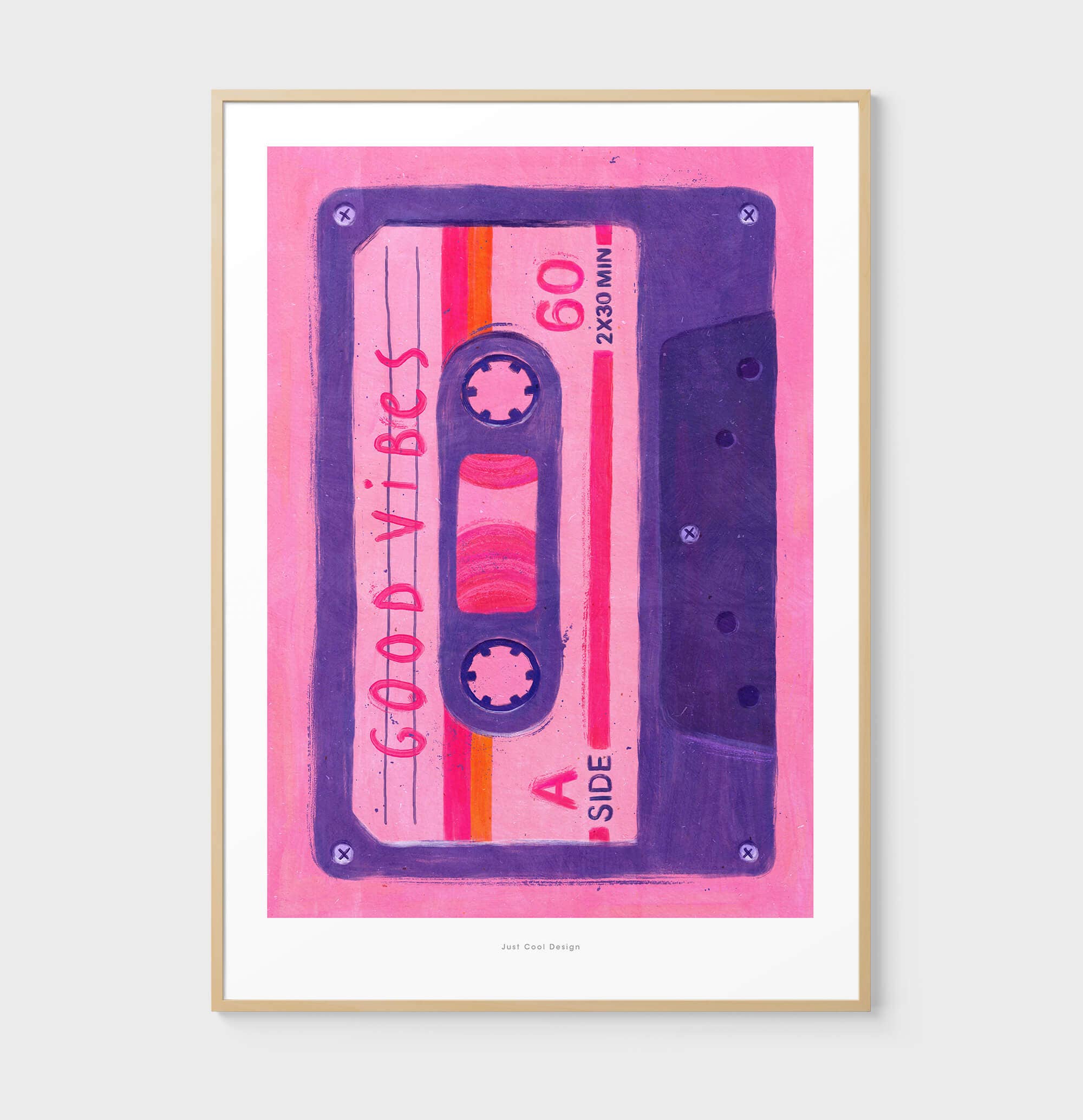 Just Cool Design - Wholesale Art print - Good Vibes Cassette | A4–A3 Retro Music Art Print