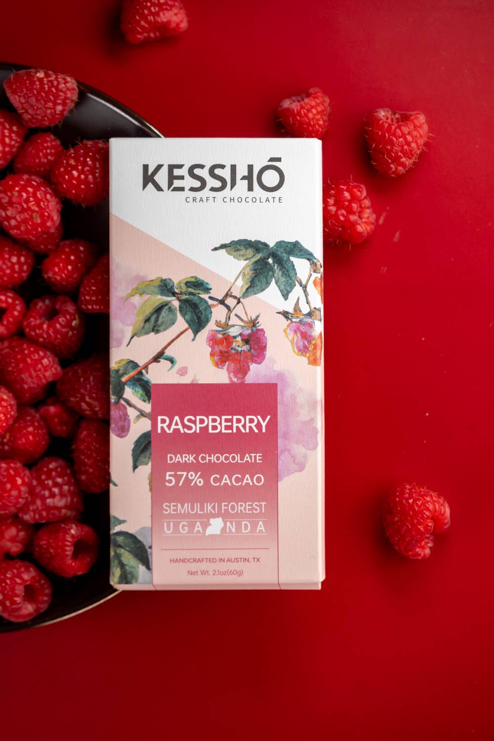 KESSHŌ - Wholesale Chocolate Bar - Raspberry 57% Dark Chocolate  Bar– Single Origin1