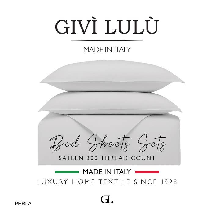 Conjunto de Capa de Edredão - 300 Fios Sólidos - pérola por atacado de Givì Lulù by Vittorio Ursini & Son
