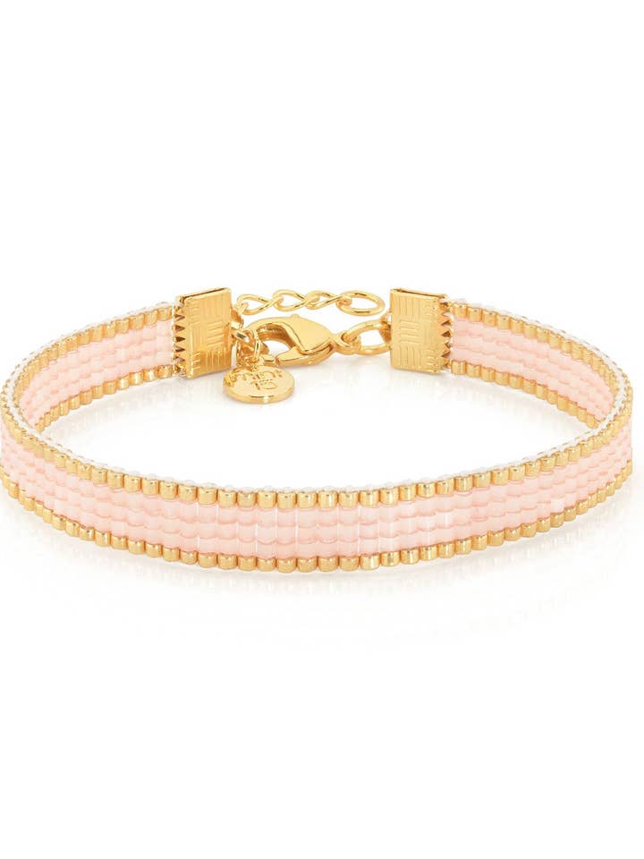 Beaded Bracelet 'Silk Satin' - Peach Rose - Last Stock! for wholesale by Mint15