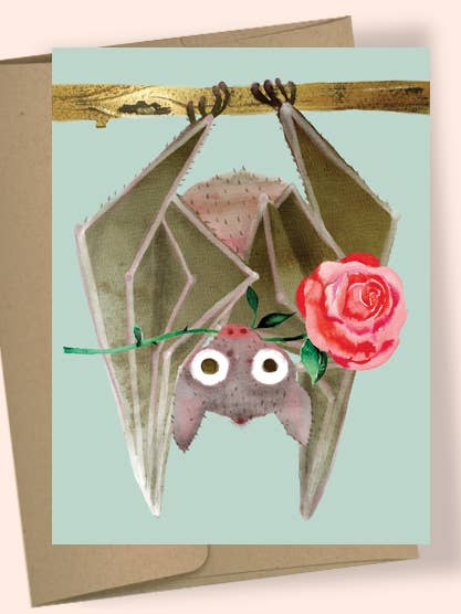 EINE ROSE VON FLEDERMAUS-AQUARELL-GRU für den Großhandel von Studio Masha D'yans