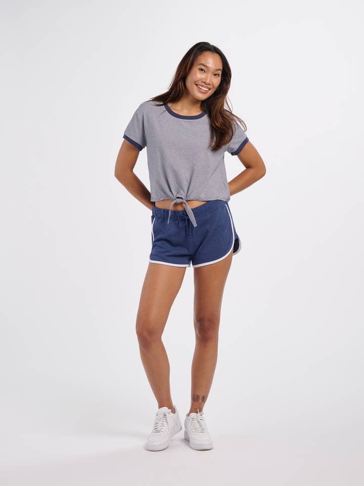 T-shirt à rayures avec nœud devant pour la vente par Boxercraft