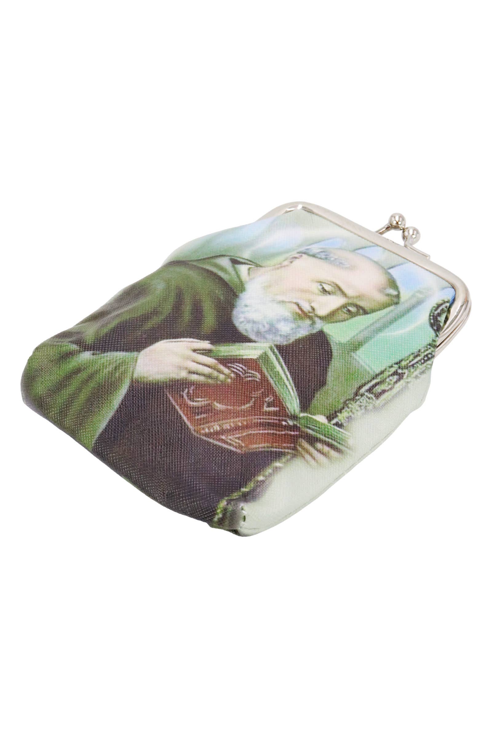 AS SHOWN Saint Benedict Tall Kiss-lock Coin Pouch Bag for wholesale on Faire3