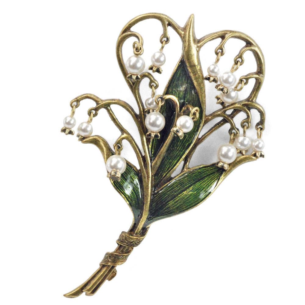 Sweet Romance Jewelry - Wholesale Brooch - Lily of the Valley Brooch P5851