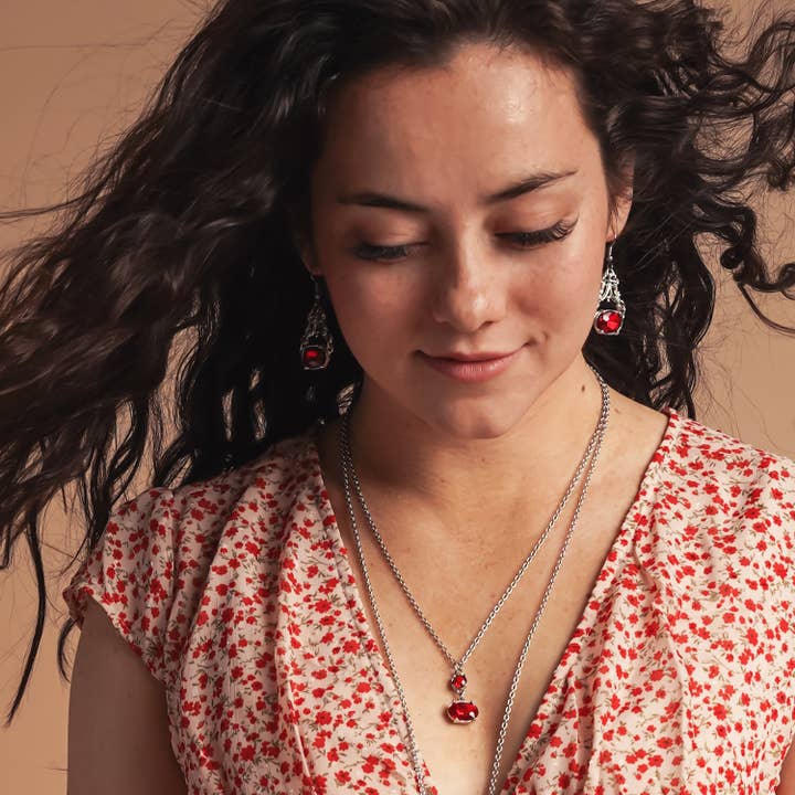 Brincos de Cristal Oval Victorian Gate por atacado de Fizz