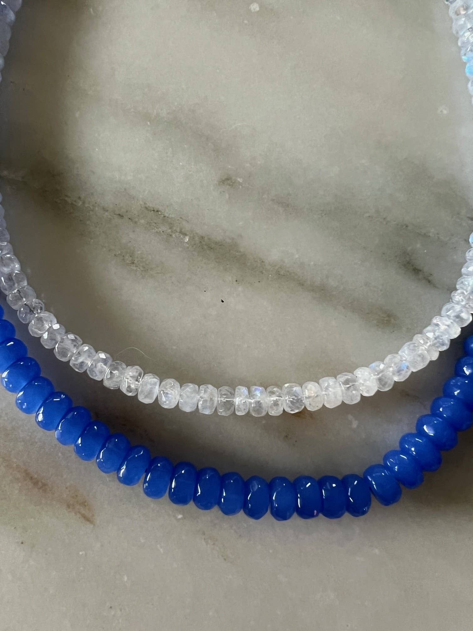 Sonya Renee Jewelry - Wholesale Beaded/Pearl Necklace - Lilly Gemstone Bead Necklace multi-color 8mm opals jade 76