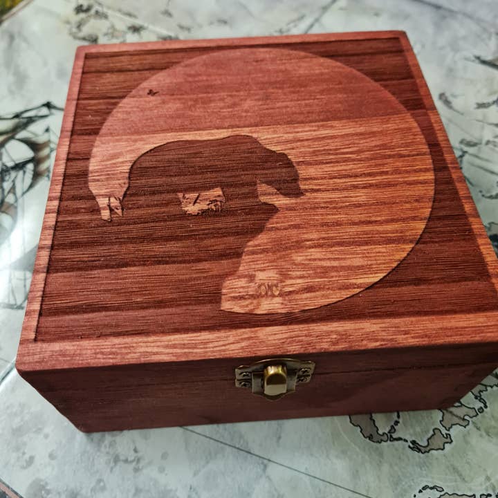 Large Bear Silhouette Storage / Dice Box - Felted for wholesale by Critit
