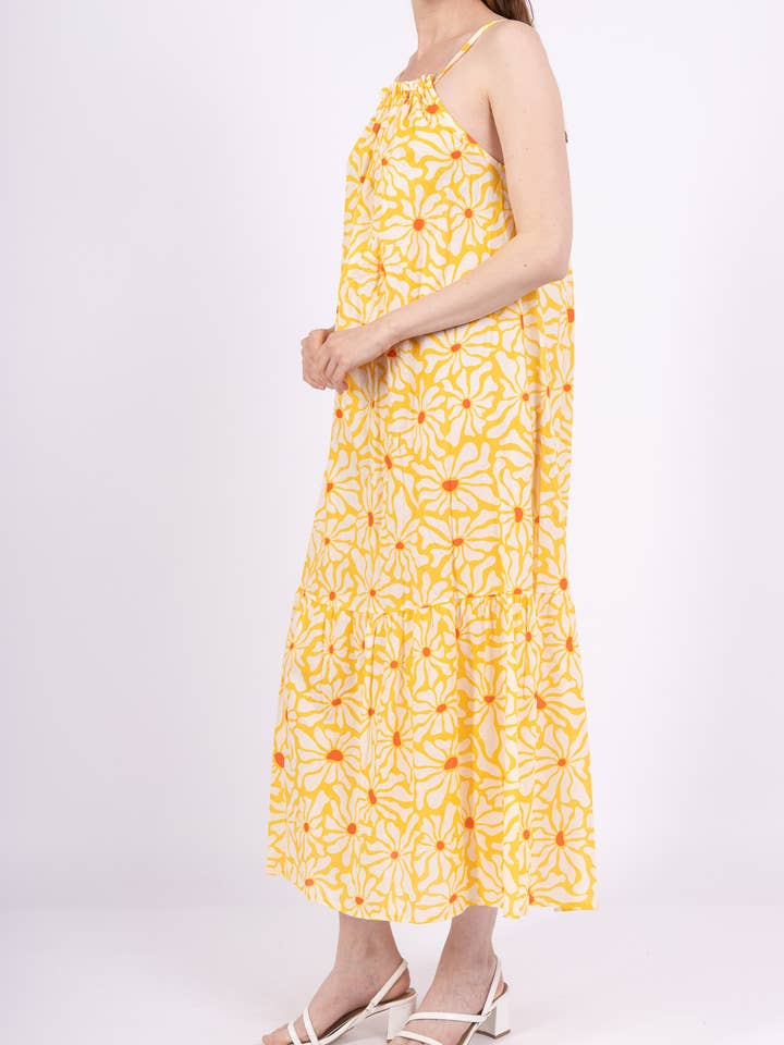 Mimi & Gogo - Wholesale Dress - Women's - Long Dress with Daisy Strap @6154_RLMargueritte