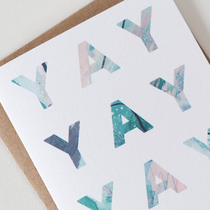 Joy Jen Studio - Wholesale Everyday Greeting Card - Yay Green Peach Celebration Card2