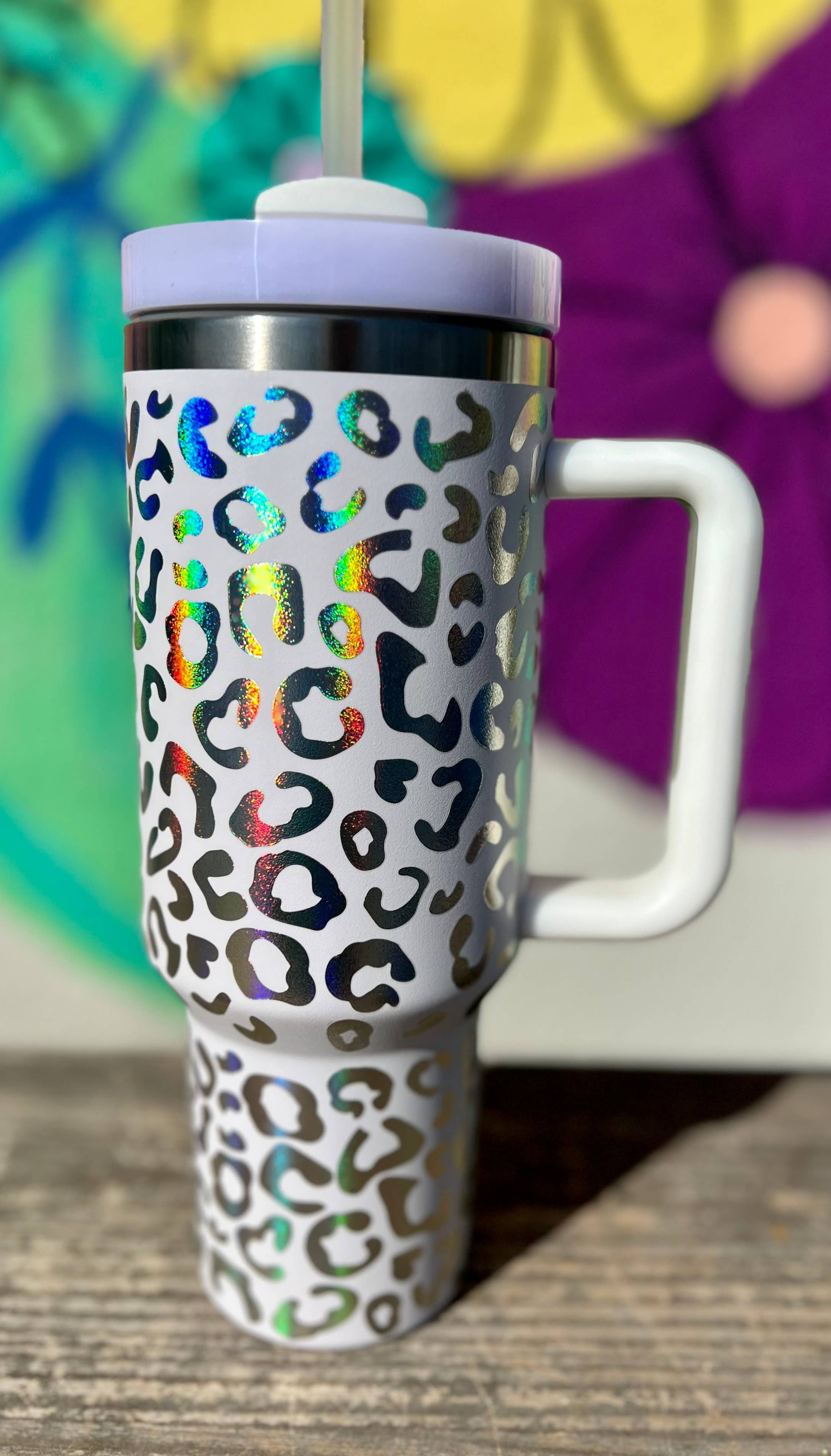 Briano Wholesale - Vente Gourde/bouteille isotherme - Gobelets holographiques Leopard 40 oz8