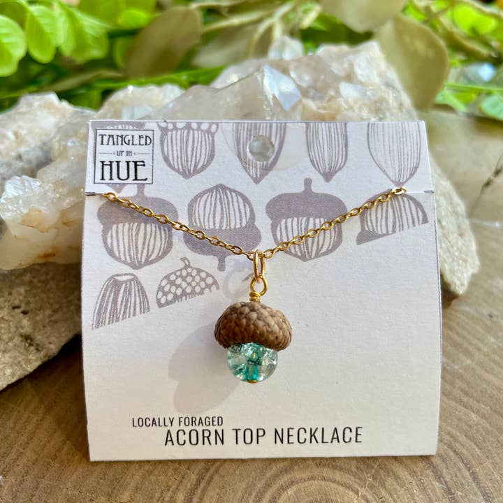 Tangled Up In Hue - Wholesale Jewellery – Men's - Foraged Acorn Top Earrings and Necklaces6
