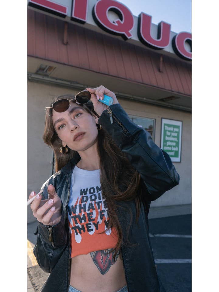 White Women Doing Whatever Flame Crop Tank for wholesale on Faire5