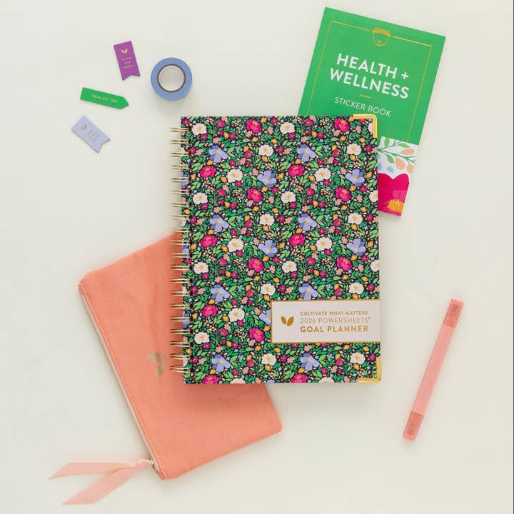 Cultivate What Matters - Wholesale Planner - 2026 One-Year PowerSheets® Goal Planner | Navy Blooms1